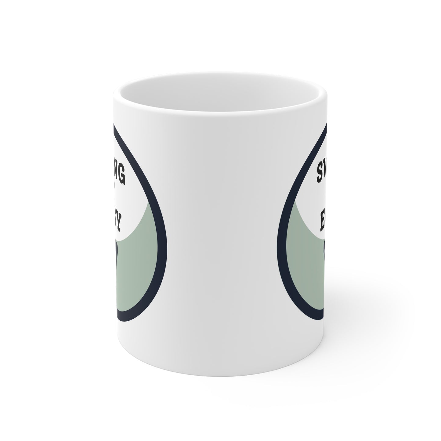 Golf-Inspired 11oz White Mug - 'Swing It Easy'