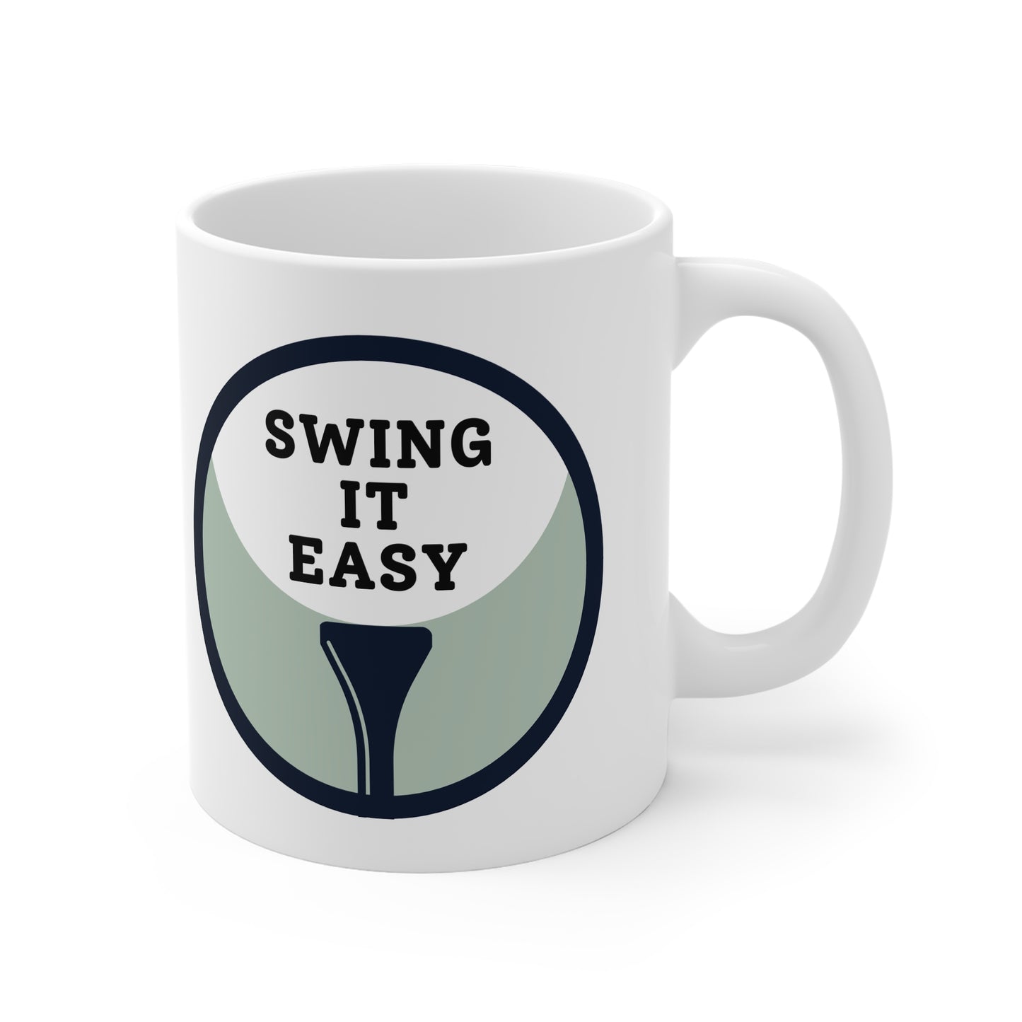 Golf-Inspired 11oz White Mug - 'Swing It Easy'